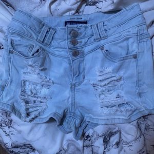 womens Blue Spice jean shorts